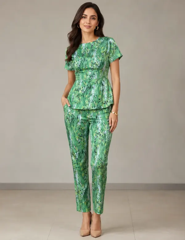 Sage Tailored Day Co-ord - Cord Sets custom tailoring design by Riddhi Siddhi Fabrics & Tailoring Dubai
