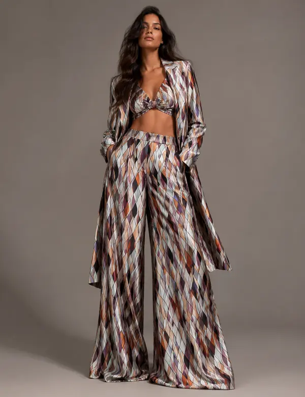 Chocolate Printed Lounge Co-ord - Cord Sets custom tailoring design by Riddhi Siddhi Fabrics & Tailoring Dubai