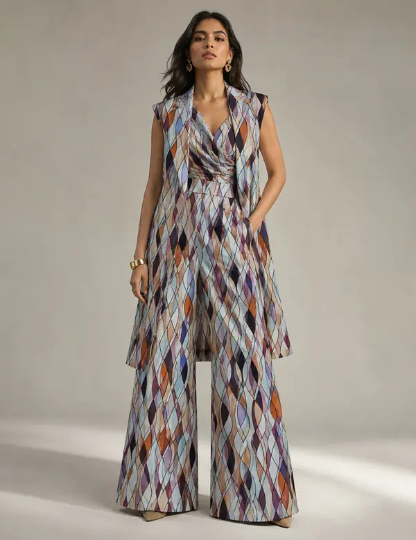 Olive Smart Casual Co-ord - Cord Sets custom tailoring design by Riddhi Siddhi Fabrics & Tailoring Dubai