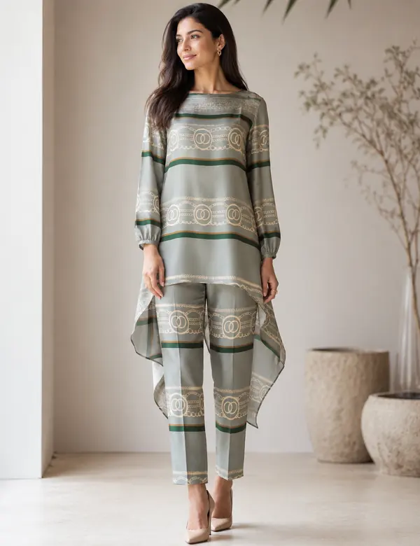 Sage Maison Co-ord Set - Cord Sets custom tailoring design by Riddhi Siddhi Fabrics & Tailoring Dubai