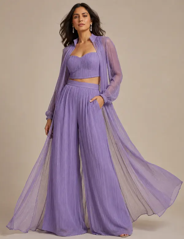 Silver Daywear Luxe Co-ord - Cord Sets custom tailoring design by Riddhi Siddhi Fabrics & Tailoring Dubai