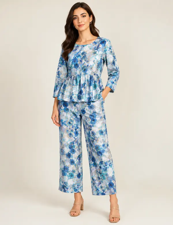 Sage Resort Trail Co-ord - Cord Sets custom tailoring design by Riddhi Siddhi Fabrics & Tailoring Dubai