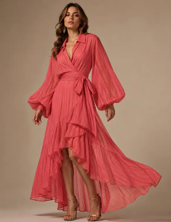 Caramel Soft Pleat Dress - Dresses custom tailoring design by Riddhi Siddhi Fabrics & Tailoring Dubai