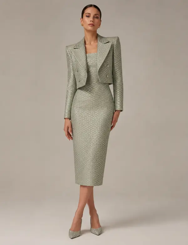Olive Botanical Ease Dress - Dresses custom tailoring design by Riddhi Siddhi Fabrics & Tailoring Dubai