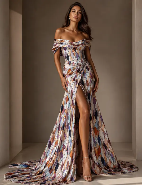 Chocolate Sculpted Evening Gown - Gowns custom tailoring design by Riddhi Siddhi Fabrics & Tailoring Dubai