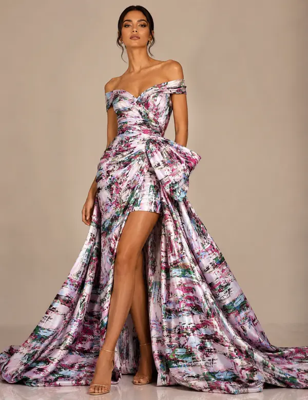 Sand Luxe Sweep Gown - Gowns custom tailoring design by Riddhi Siddhi Fabrics & Tailoring Dubai