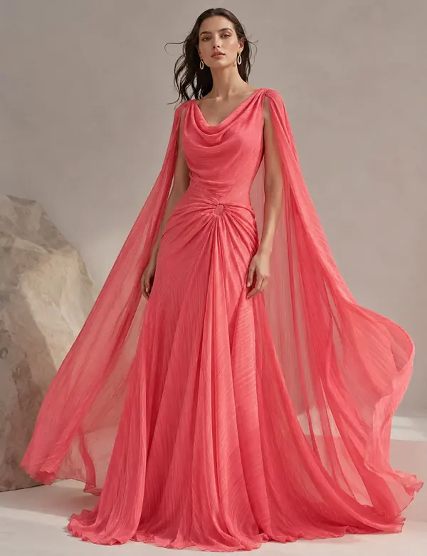 Coral Red Carpet Gown - Gowns custom tailoring design by Riddhi Siddhi Fabrics & Tailoring Dubai