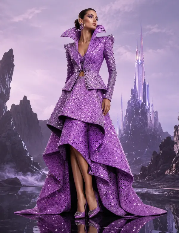 Amethyst Opera Night Gown - Gowns custom tailoring design by Riddhi Siddhi Fabrics & Tailoring Dubai