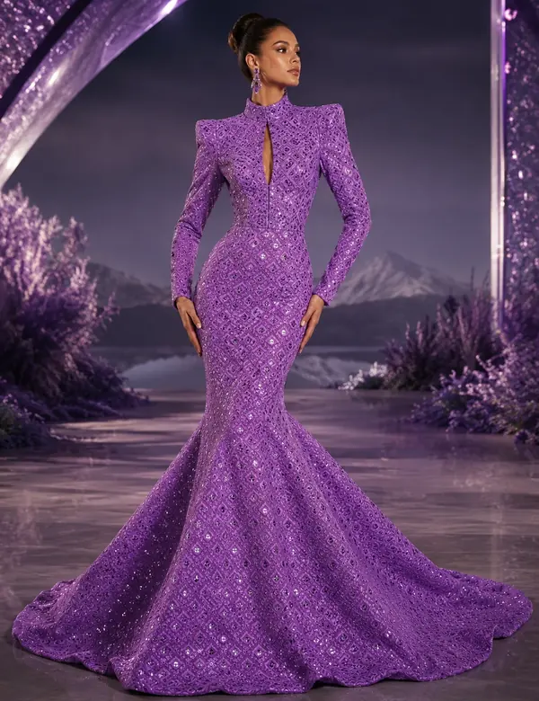 Charcoal Celestial Flare Gown - Gowns custom tailoring design by Riddhi Siddhi Fabrics & Tailoring Dubai