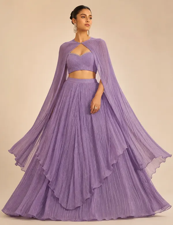 Silver Indo Western Muse - Indo Western custom tailoring design by Riddhi Siddhi Fabrics & Tailoring Dubai
