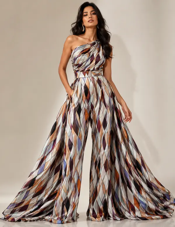 Olive Statement Jumpsuit - Jumpsuits custom tailoring design by Riddhi Siddhi Fabrics & Tailoring Dubai