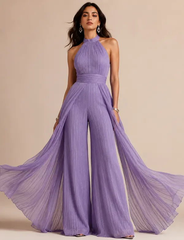 Silver Couture Jumpsuit - Jumpsuits custom tailoring design by Riddhi Siddhi Fabrics & Tailoring Dubai