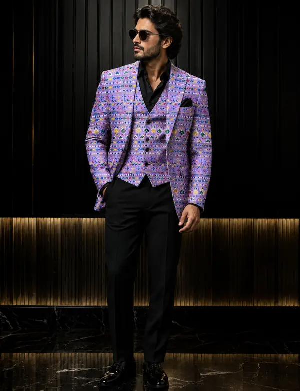Charcoal Modern Mens Sherwani - Mens Collection custom tailoring design by Riddhi Siddhi Fabrics & Tailoring Dubai
