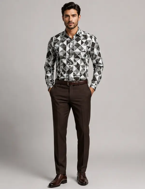 Chocolate Indo Western Mens Look - Mens Collection custom tailoring design by Riddhi Siddhi Fabrics & Tailoring Dubai