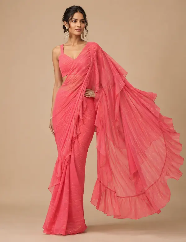 Rose Sculpted Pallu Blouse - Saree Blouse custom tailoring design by Riddhi Siddhi Fabrics & Tailoring Dubai