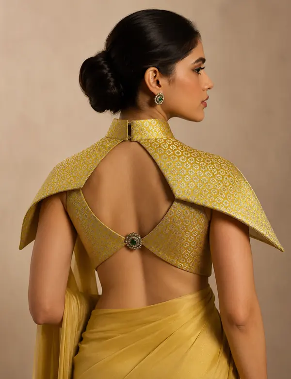 Caramel Regal Pallu Concept - Saree Blouse custom tailoring design by Riddhi Siddhi Fabrics & Tailoring Dubai