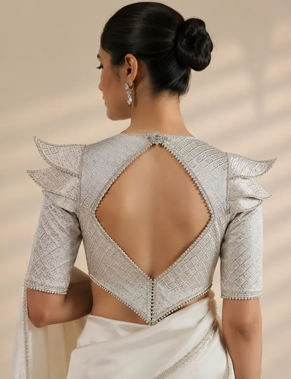 Sand Festive Saree Concept - Saree Blouse custom tailoring design by Riddhi Siddhi Fabrics & Tailoring Dubai