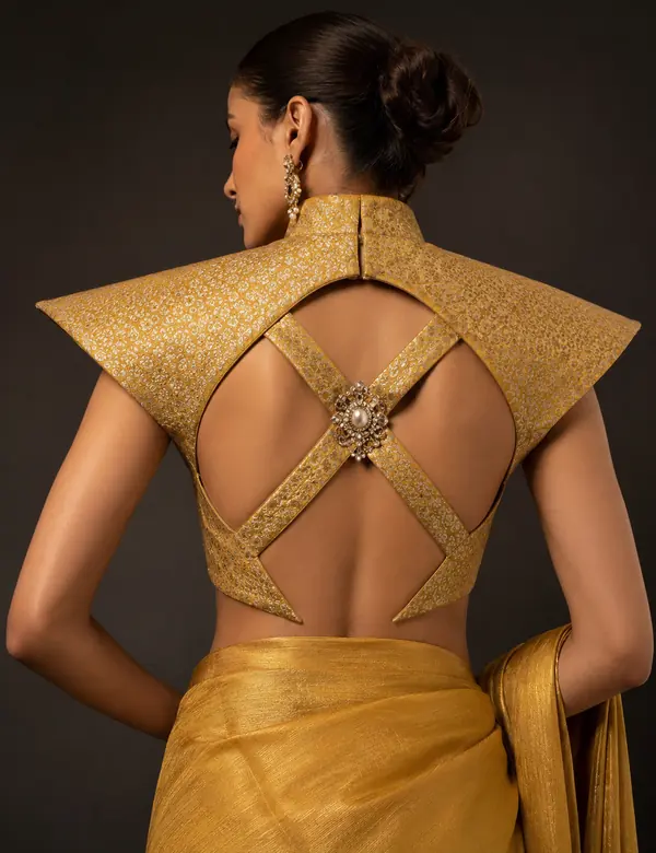 Chocolate Contemporary Pallu Blouse - Saree Blouse custom tailoring design by Riddhi Siddhi Fabrics & Tailoring Dubai