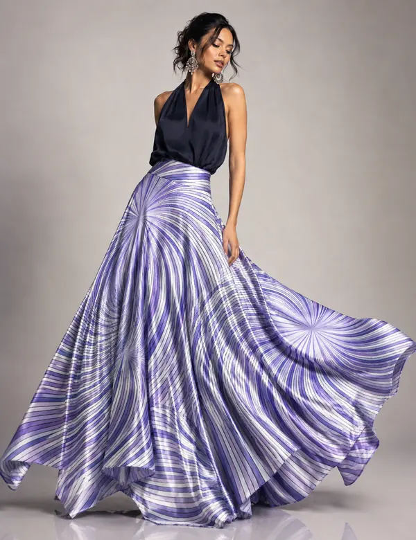 Amethyst Drape Skirt & Top - Skirts &amp; Tops custom tailoring design by Riddhi Siddhi Fabrics & Tailoring Dubai