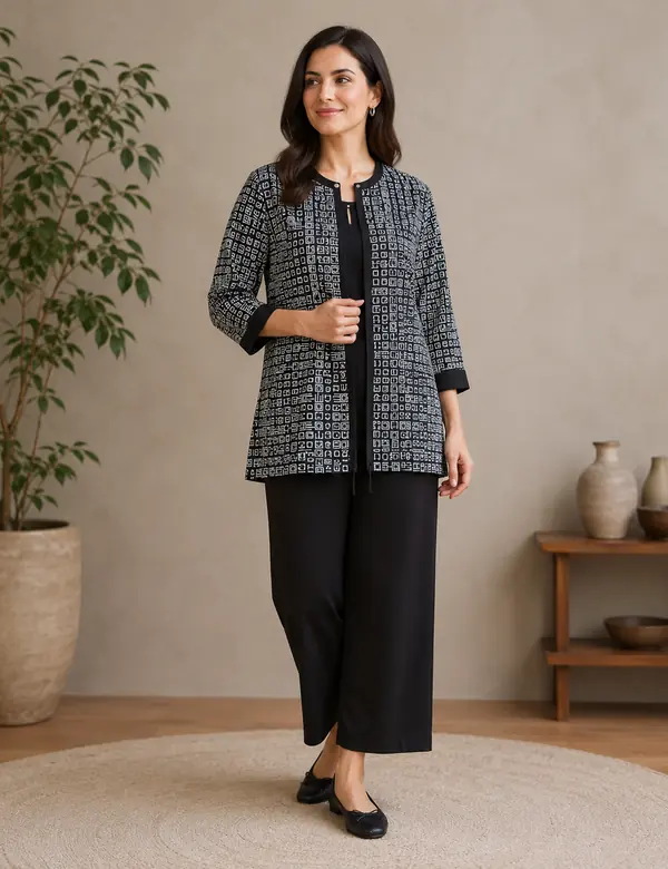 Olive Resort Trouser Ensemble - Trouser &amp; Top custom tailoring design by Riddhi Siddhi Fabrics & Tailoring Dubai
