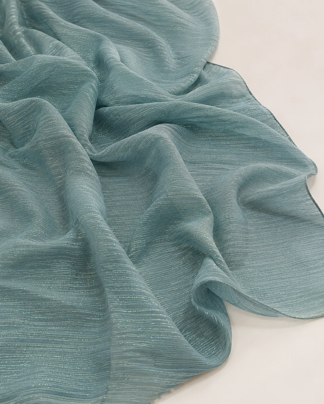 Aqua Mist Ripple Chiffon