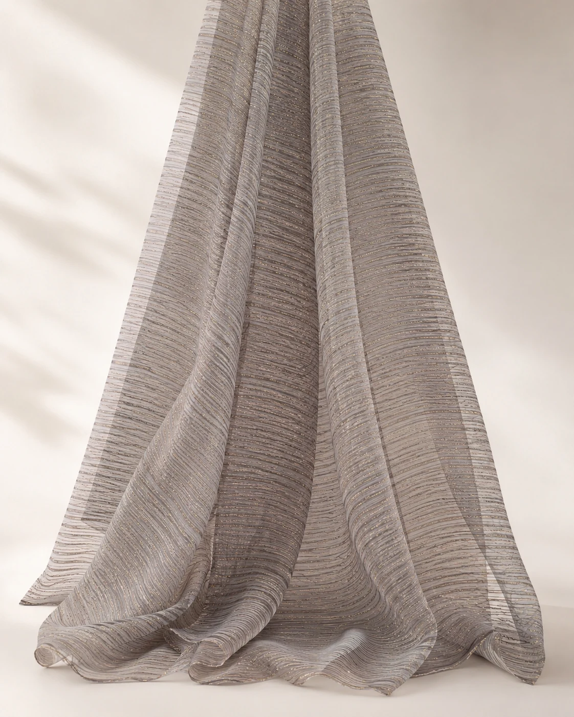Greige Cloud Ripple Chiffon