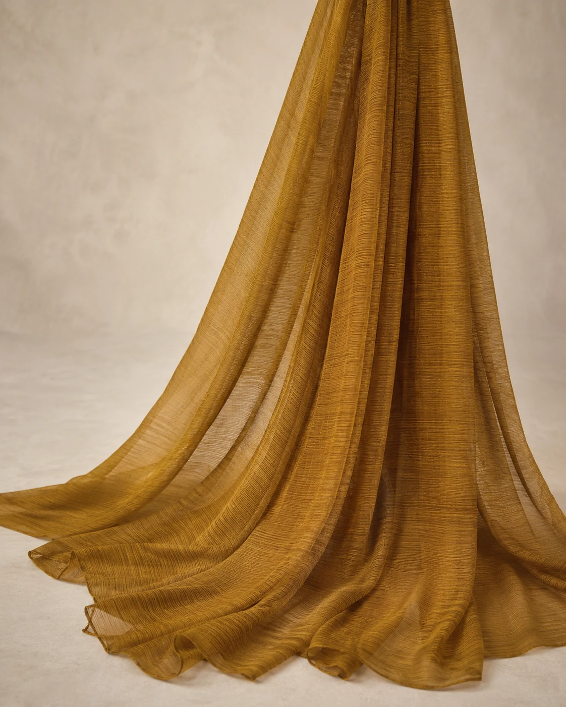 Mustard Gold Ripple Chiffon